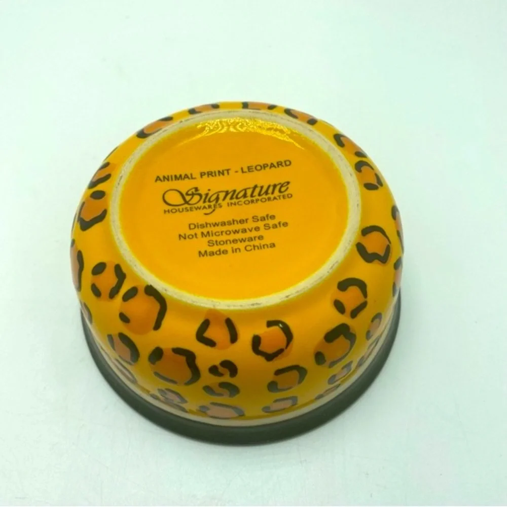 Signature Leopard Print Round Cat Dish